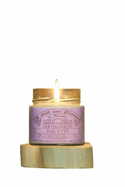 Bougie artisanale parfumée violette – Image 2