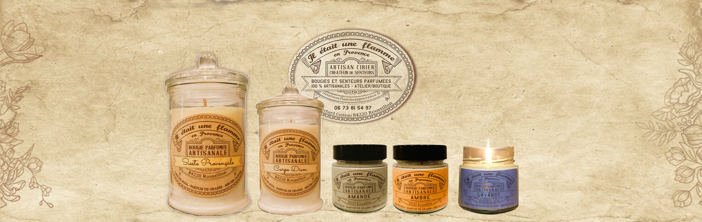 Bannière nos bougies artisanales
