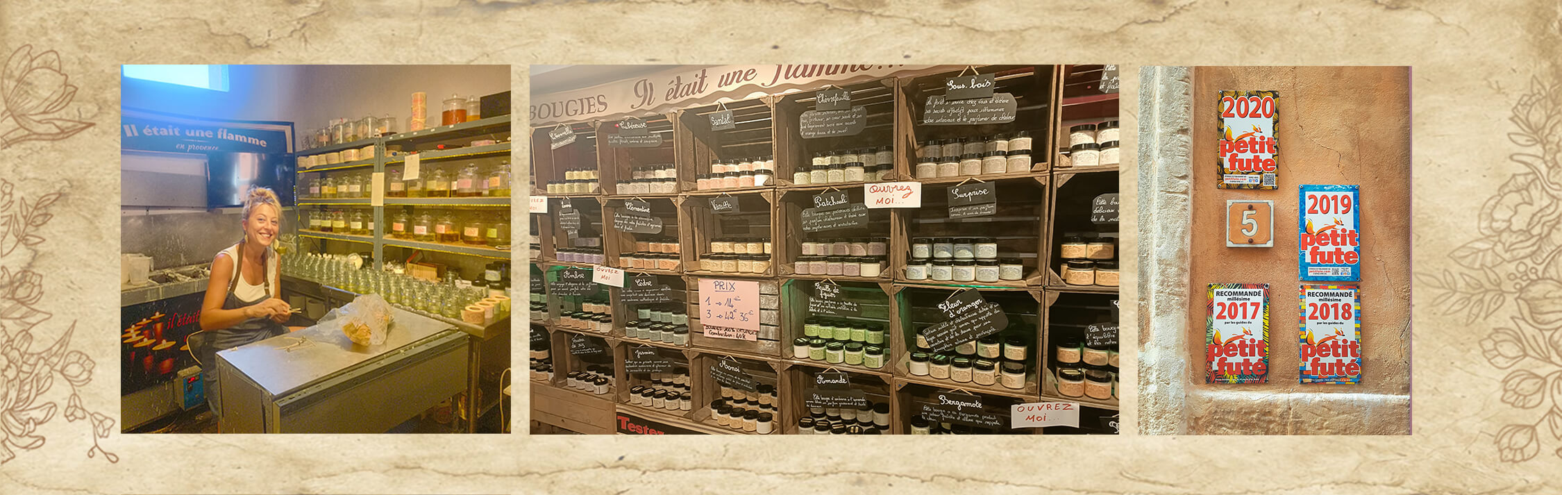 Noëllie et Céline dans leur atelier-boutique à Roussillon, berceau de leur passion pour l’artisanat parfumé.