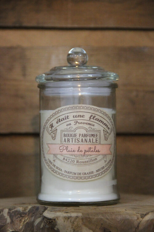 bougies bio artisanales parfumées tubereuse naturelles non toxique fabriquées à la main cire végétale de soja parfum de Grasse, 300g, 60h de combustion.