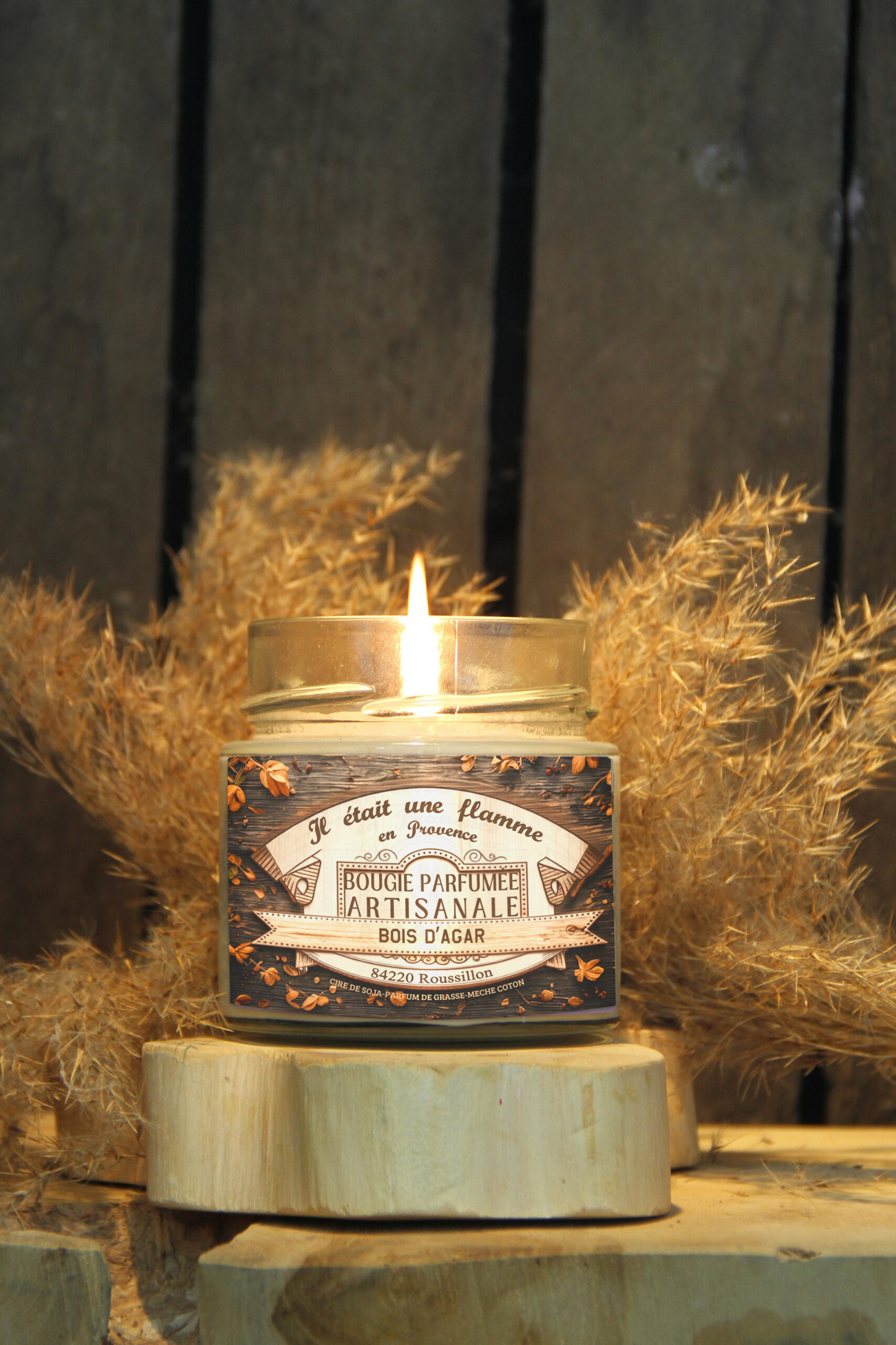 bougie artisanale parfumée bois d'agar