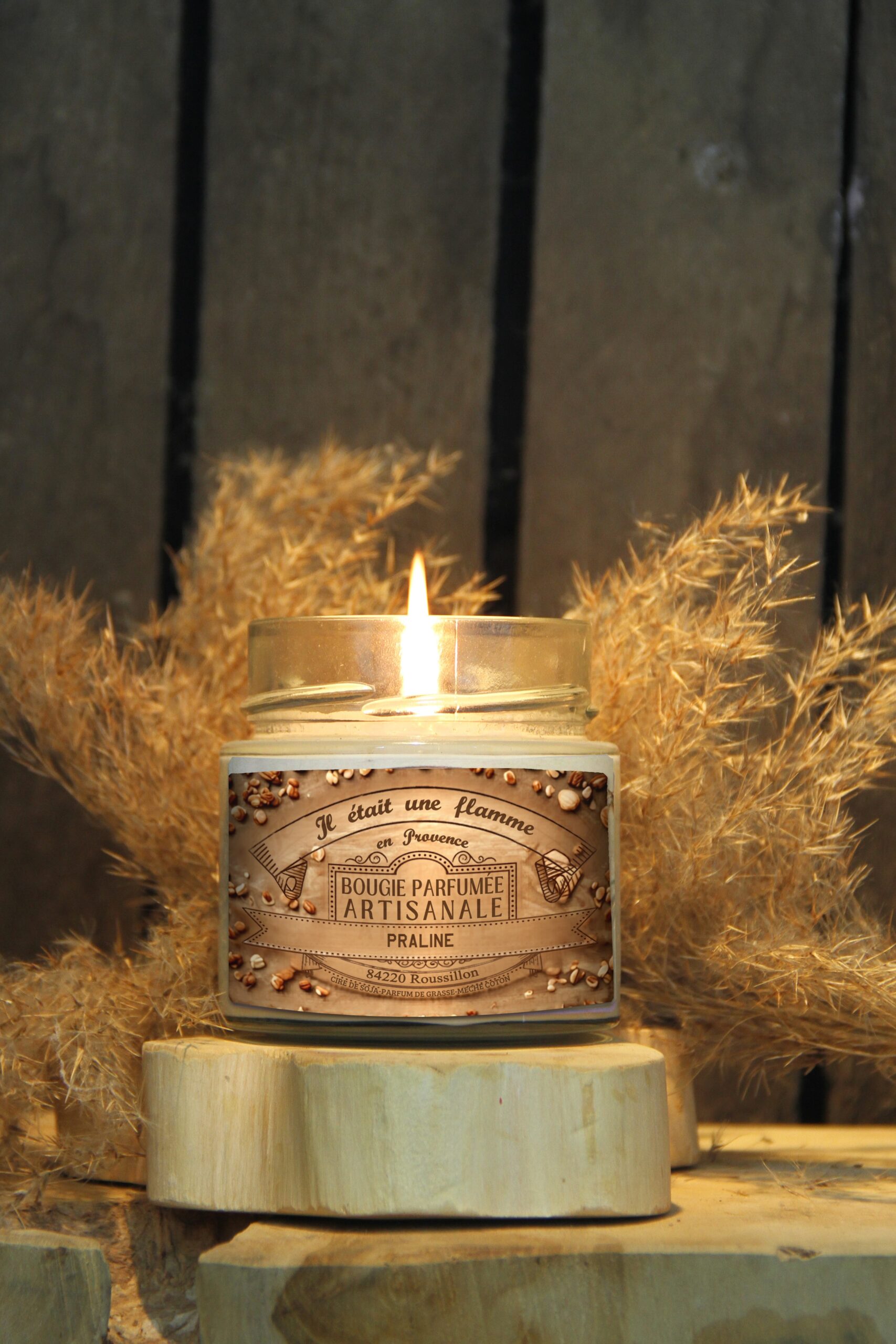 bougie artisanale parfumee praline